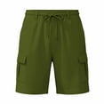 thumbnail image 7 of Kojanyu Men's Linen Flax Drawstring Cargo Shorts Regular & Plus Size Lightweight Breathable Casual Summer Beach Shorts with Pockets Sizes S-3XL, 7 of 7