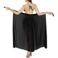thumbnail image 2 of LA LEELA Women's Semi Sheer Sarong Swimwear Cover Up Summer Split Wrap Skirt Bikini Cover-Ups S Black, Plain, 2 of 5