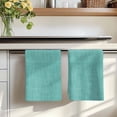 thumbnail image 7 of Vintage Teal Green Kitchen Towels Set of 1, Farmhouse Retro Solid Color Linen Texture Absorbent Dish Towels for Kitchen, Microfiber Hand Towel, Quick Drying Tea Towel for Cleaning Dishcloths, 7 of 7