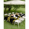 thumbnail image 3 of Outdoor Tablecloth with Umbrella Hole and Zipper, Yellow Geometric Rectangle Table Cloth 60x102 Inch Waterproof Tablecloth, Modern Abstract Simple Lines Black Picnic Table Cover for Patio Camping, 3 of 7