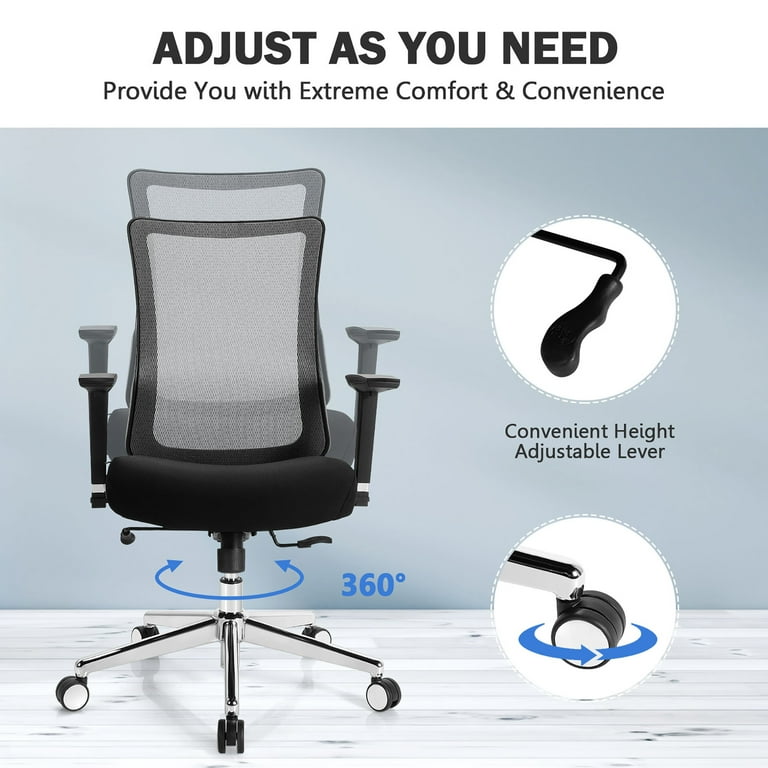 Costway Black Office Chair Adjustable Mesh Computer Chair with Sliding Seat  and Lumbar Support CB10108DK - The Home Depot