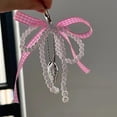 thumbnail image 1 of Neu Se Blau Rosa Grid Band Bogen Anhnger Silber Liebe Anhnger Tasche Lo, 1 of 7