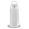 thumbnail image 1 of Bling Water Bottle Silver Rhinestone Glitter Bottle with Chain Rhinestone-Encrusted Stainless Steel Bottle 500ml, 1 of 5