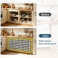thumbnail image 4 of Yellow Sunflower Cabinet Curtain 35"Wx35"L,Dustproof Under Sink Skirt with Self Adhesive Tape,Summer Bee Floral Black White Plaid Cabinet Curtain Cover for Kitchen Sink,Bathroom Vanity,Laundry Room, 4 of 9