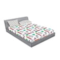 thumbnail image 2 of Ambesonne Vintage Fitted Sheet & Pillow Sham Set, Old Retro Style Pattern, Full, Coral Black, 2 of 2