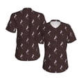 thumbnail image 3 of Goofa Leopard Print Pattern Women's Slim-Fit Short-Sleeve V-Neck T-Shirt,Classic-Fit Short-Sleeve V-Neck T-Shirt-3X-Large, 3 of 5