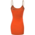thumbnail image 4 of XT1002L Adjustable Spaghetti Strap Basic Long Cami Tunic Tank Top Plus Size Orange 3XL, 4 of 5