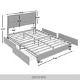 thumbnail image 4 of Castle Place Luxe Haven Velvet Queen Platform Bed with 4 Storage Drawers, Navy Blue, 4 of 11