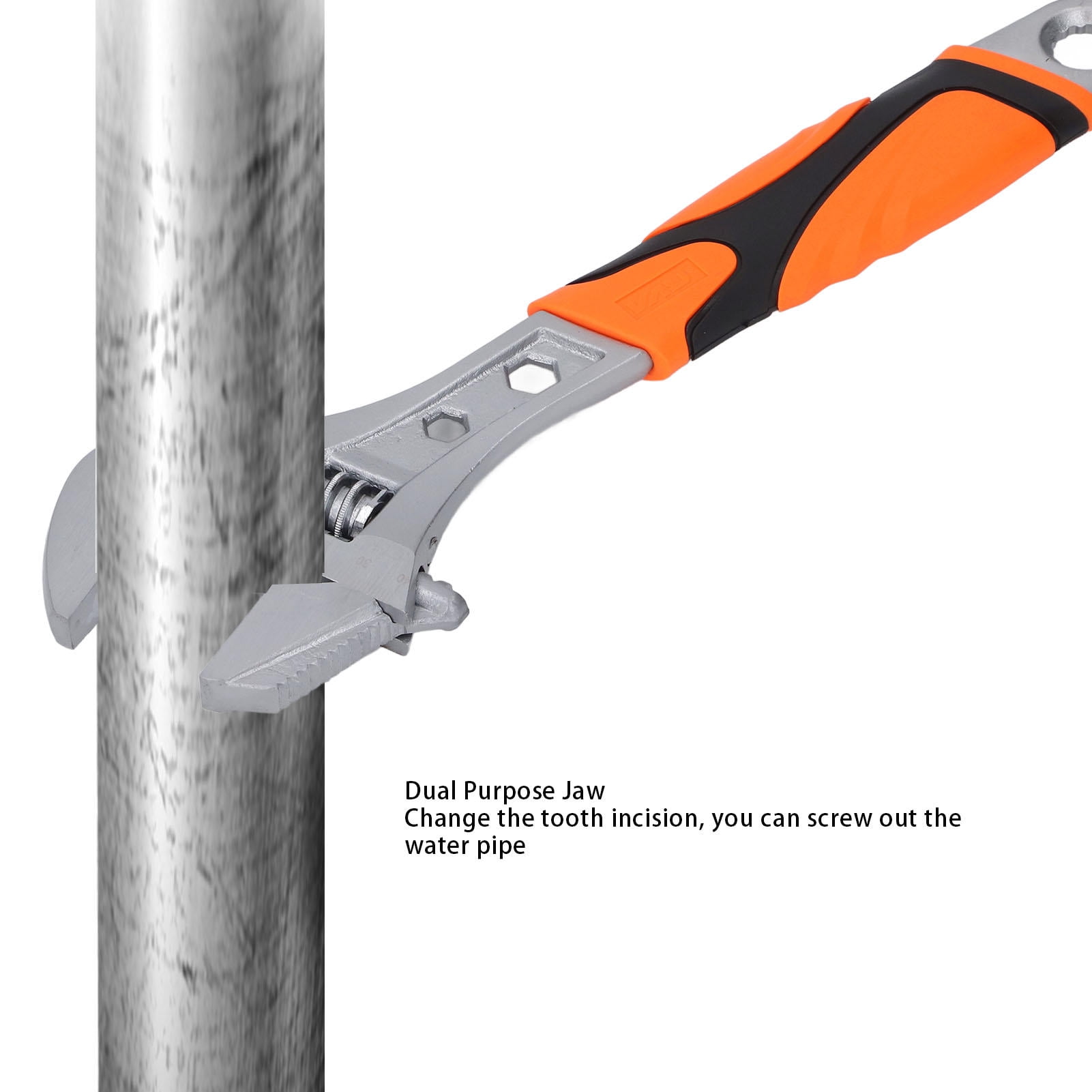 Yajisi 12" Adjustable Wrench – High‑Carbon Steel, Hex & Star Opening, ABS Non‑Slip Handle, Flexible Roller, Rust‑Proof Electroplating