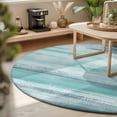 thumbnail image 3 of Round Rugs 6Ft, Turquoise Green Ombre Round Area Rug Washable Indoor Throw Carpet, Vintage Shabby Teal Abstract Art Soft Non Slip Circle Rug for Office Cabinet Home Decor Aesthetic, 3 of 8