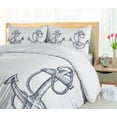 thumbnail image 5 of Ambesonne Anchor Duvet Cover Sets, Vintage Sketch of Anchor, 2-Queen, Dark Teal White, 5 of 7