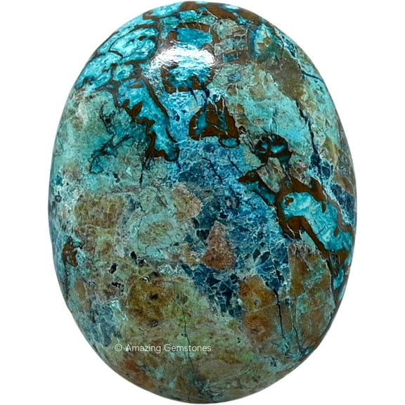 Chrysocolla Crystal Palm Stone