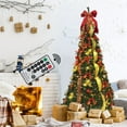 thumbnail image 6 of 6.5 Ft Pull Up Christmas Tree with Remote, 200 LED Lights, Ornaments, Red&Gold Ribbon, Bows, Collapsible Xmas Trees Holiday Party Decor, 6 of 9
