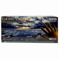 Adenna DLG675 DARK LIGHT Black Nitrile (PF) Exam Gloves, Medium, Box of 100