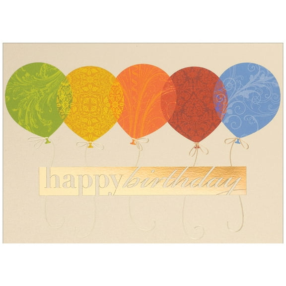 JAM Blank Birthday Card Sets, 25/Pack, Happy Birthday Balloons