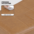 thumbnail image 5 of MoNiBloom 31.5" Backless Counter Bar Stool Set of 2, PU Leather Upholstered Saddle Seat Barstools for Kitchen Island, Metal Frame, Camel, 5 of 8