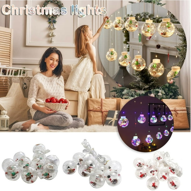 Xihbxyly Cortina de Luces Led Navideñas, Decoración Festiva para El Hogar, Material de Pvc Seguro, Funciona con Pilas, 300 Cm de Largo, Ideal para Fiestas, Bodas y Cumpleaños, Tamaño 9,5 X 8 X 8 Cm.