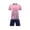 Pink, variant on Odeerbi Kids Teen Boys Girls Mesh Quick Dry Soccer Uniform Set Striped T-Shirt Shorts Breathable Athletic Sportswear for 5-15 Years