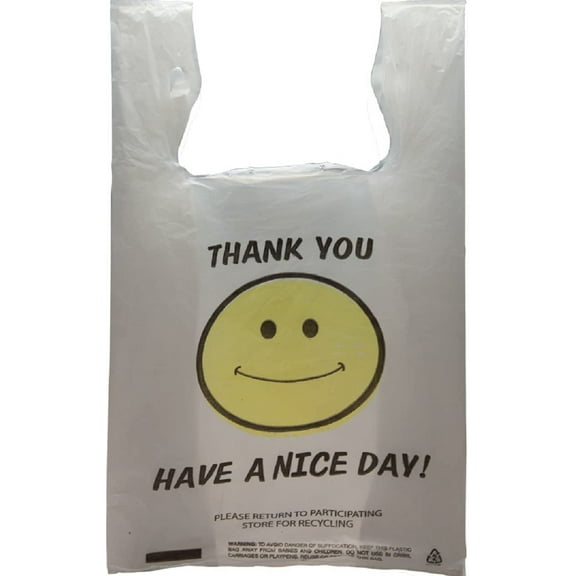 White Plastic Thank You Bags with Handles 11.5 x 6.5 x 20, Polyethylene Thank You Plastic Bags for Small Business Pack of 800, Single Use Plastic Grocery Bags with Handles 0.55 Mil