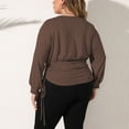 thumbnail image 6 of asdoklhq Plus Size Long Blouses,Women's Casual Irregular Waist Pleated Sweatshirt Solid Color Plus Size Top, 6 of 6