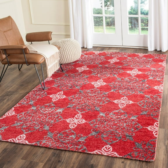 SAFAVIEH Stone Wash STW243A Hand-knotted Red / Ivory Rug