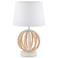 thumbnail image 1 of Bouclair White & Natural Wooden Bead Base Table Lamp, 1 of 8