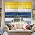 thumbnail image 2 of Yellow Blue Geometric Swag Curtain Valance for Windows, Lines Brush Window Treatments Short Swag Topper for Kitchen Windows Bathroom Bedroom, 36"x63", 2 of 8
