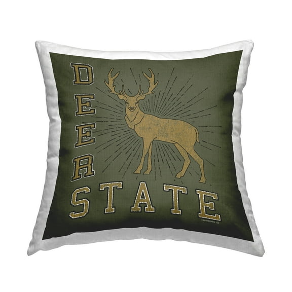 Stupell Industries Vintage Deer State Decorative Printed Throw Pillow Design by Spirit Animals/Life Is High.