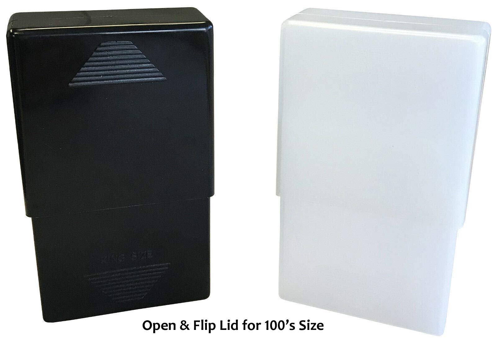 12 Pack Black Crush-Proof Plastic 2 Piece Cigarette Case For King & 100s - 3203