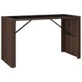 thumbnail image 2 of vidaXL 7 Piece Garden Bar Set with Cushions Brown Poly Rattan, 2 of 4