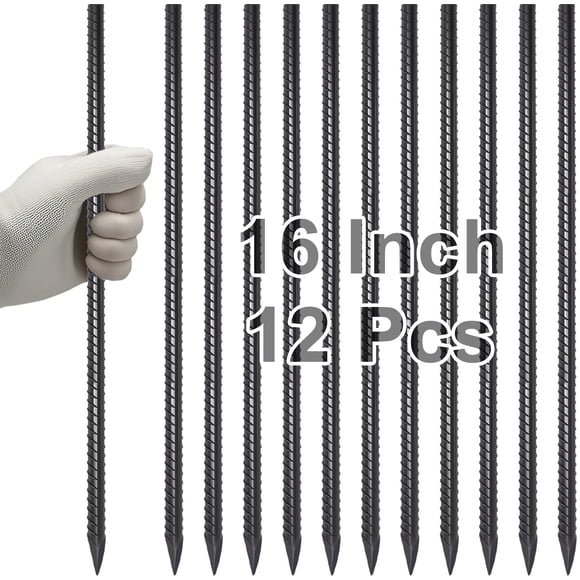 Estacas para hormigón molido VVOKGO de 40 cm (12 unidades)