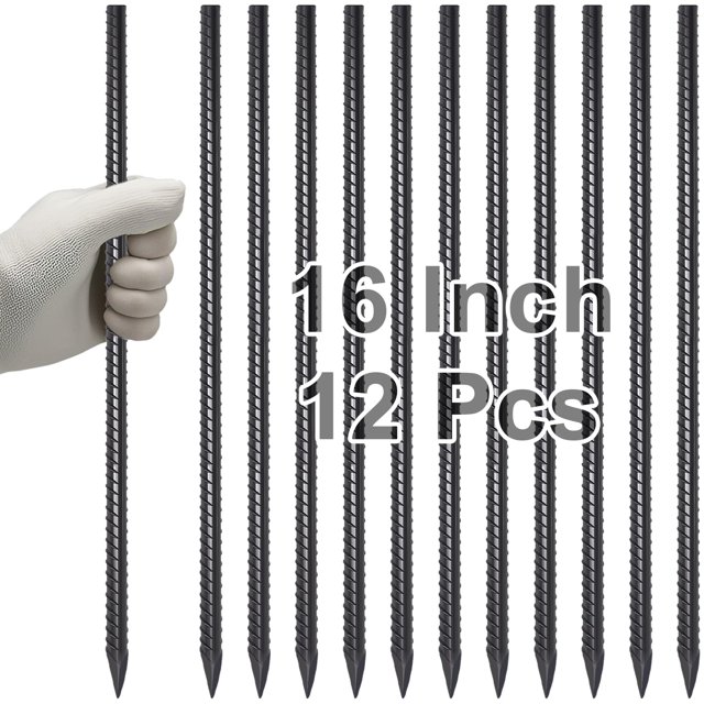 Estacas para hormigón molido VVOKGO de 40 cm (12 unidades)
