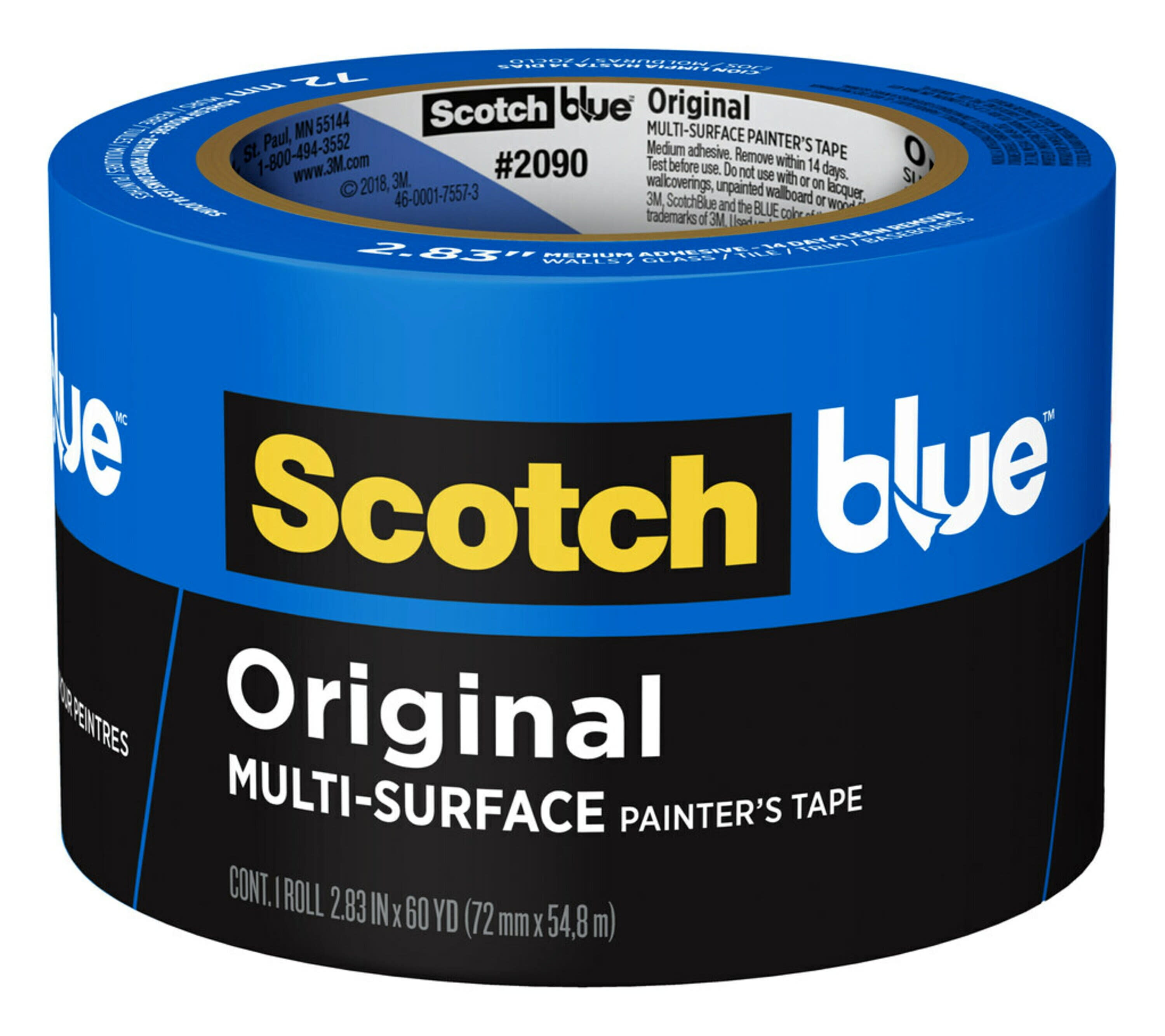 ScotchBlue Original MultiSurface Painters Tape, Blue, 2.83 inches x 60