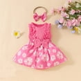 thumbnail image 2 of Zwiiyzr 0-18M Newborn Baby Girl Romper Dress Sleeveless Summer Clothes Boho Cute Outfits with Headband Hot Pink, 2 of 4