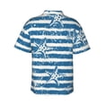 thumbnail image 3 of Kll Men'S Hawaiian Shirt Short Sleeve Button Down Beach Shirts-Ocean On Striped, 3 of 8