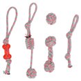thumbnail image 1 of 5pcs Pet Cotton Rope Toy Interactive Colorful Washable Dog Chewing Toy for Teeth Cleaning, 1 of 14