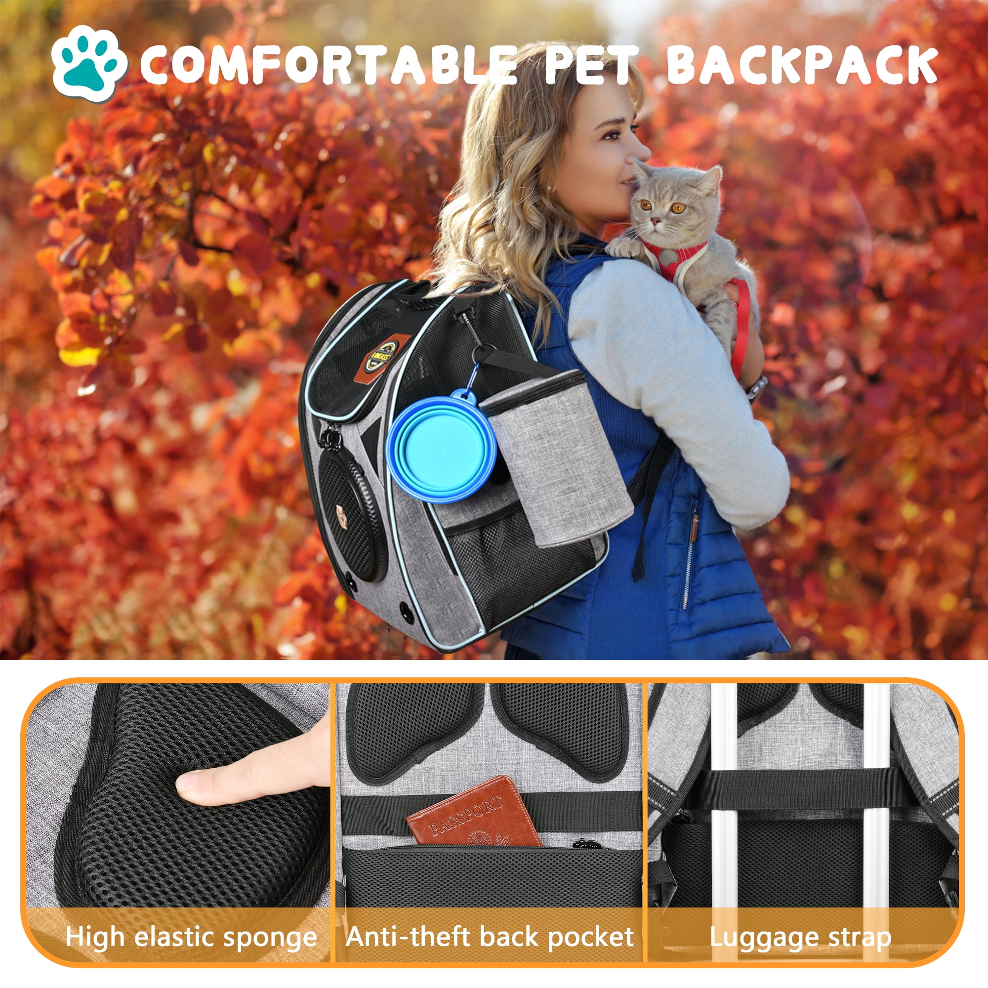 Pet Carrier Backpack - Grey – Slowtonglobal