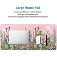 thumbnail image 6 of Pink Aesthetic Wildflower Large Mouse Pad XXL Space Galaxy Weeds Herb Cute Floral Extended Large Desk Mat Big Desk Pad 90X40 cm Non-Slip Rubber Base Stitched Edge Long Mousepad,35.4 x 15.7 Inch, 6 of 6