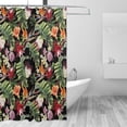 thumbnail image 2 of Rateoe Watercolor Tropical Flowers Shower Curtain - Fancy Bathroom Shower Curtain Sets - Waterproof Shower Curtain with Hooks with 12 Plastic Hooks 72x72 Inches, 2 of 5