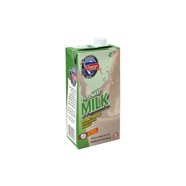 GOSSNER FOODS 1 Lowfat Shelf Stable Milk, 1 Quart, 12 Count