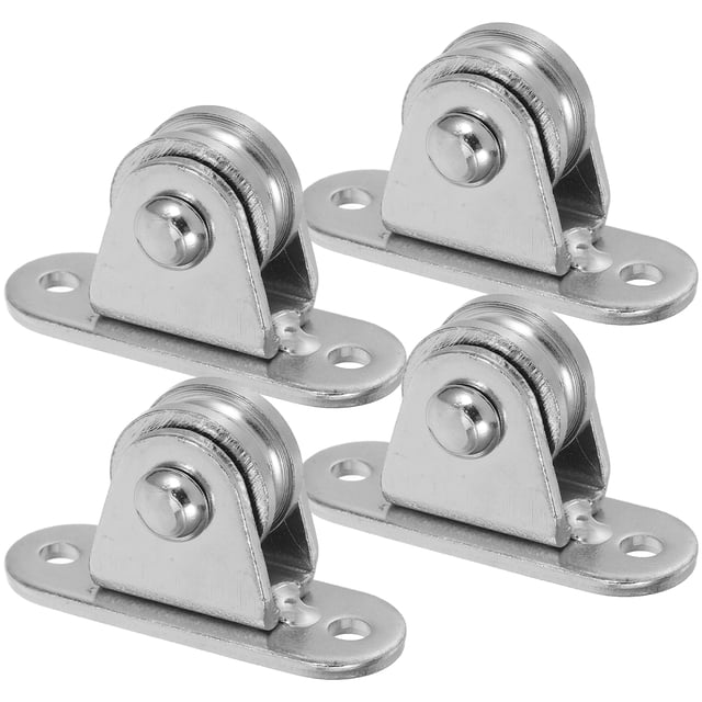 4pcs Small Pulley Block Silent Pulley Wheel Heavy Duty Fixed Pulleys For Cord Material Handling Moving Diy Project Wall Ceiling Mount Pulleys