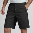 thumbnail image 2 of Fgnfyis Men's Spring/summer Fashion Linen Solid Color Button up Shorts Casual Everyday Breathable Straight Leg Quarter Pants Men's Shorts Black XL, 2 of 5