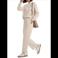 thumbnail image 3 of Conjuntos de 2 Piezas para Mujer, Sudadera, Ropa Informal de Viaje, Chándal de Pierna , Chándales Cómodos, Moda. Albaricoque S, 3 of 8