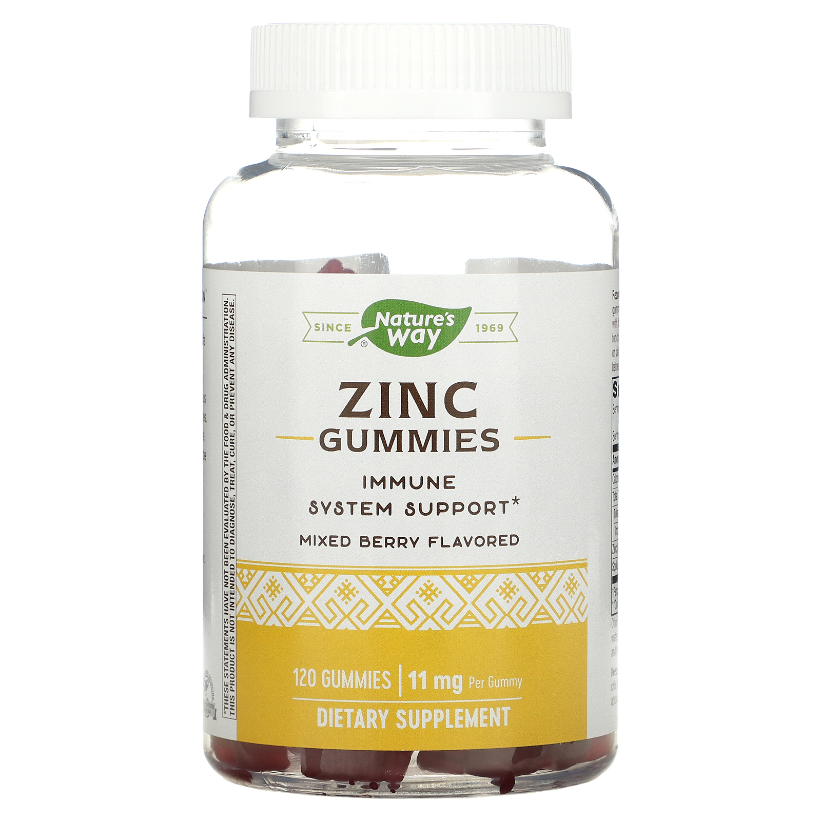 Nature's Way Zinc Gummies, Mixed Berry , 11 mg, 120 Gummies
