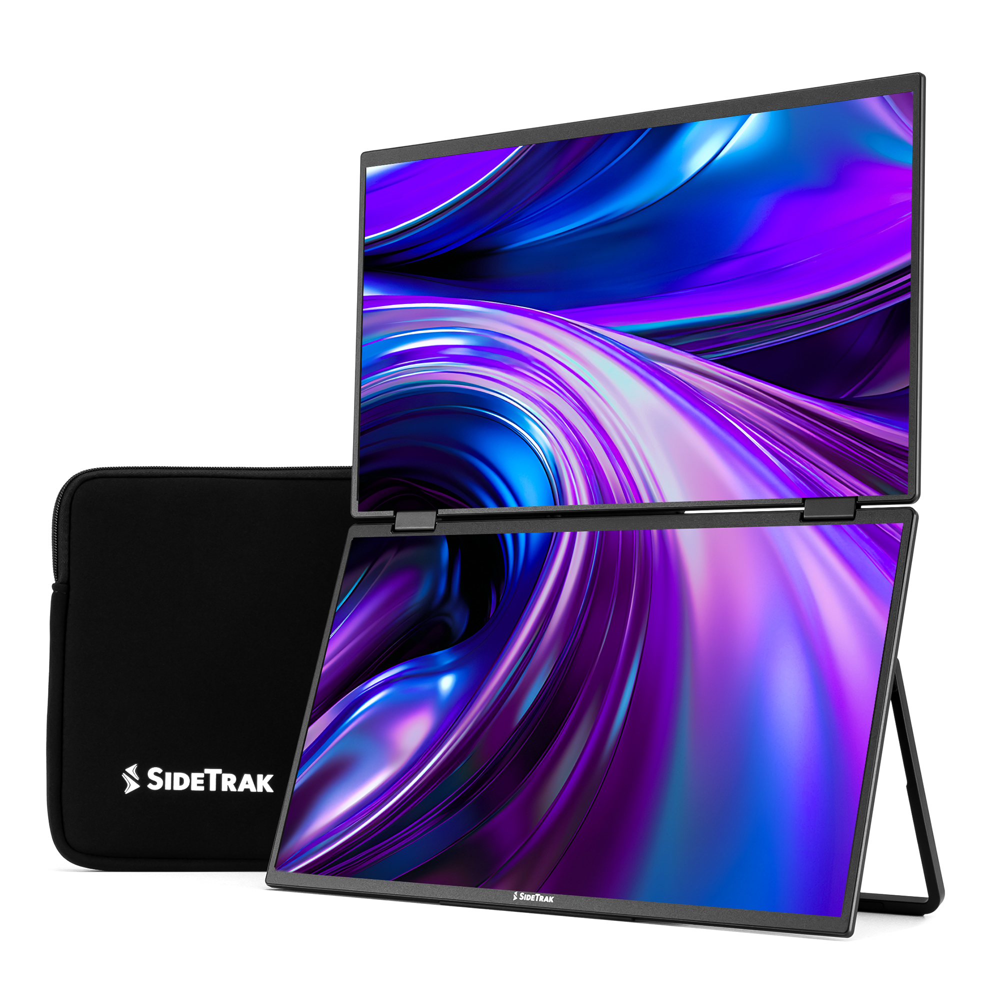 SideTrak Solo Book 15.6" Foldable Dual Screen Portable Monitor - FHD Portable Stacked Monitor, Portable Dual Monitor for Laptop, Display Extender with Stacked Dual Monitor for Mac, PC, & Chromebook