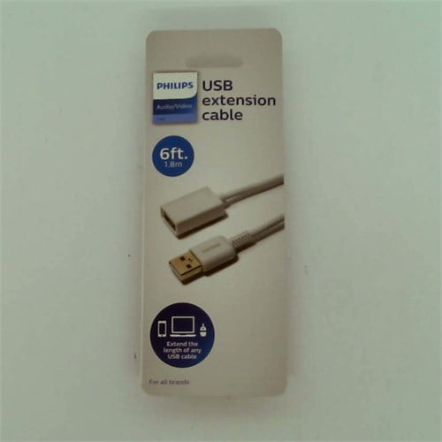 Philips 6' USB Extension Cable - White