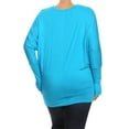 thumbnail image 4 of Women's Plus Size Dolman Long Sleeve Solid Loose Fit Tunic Top, 4 of 4