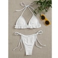 thumbnail image 7 of Sngxgn Women's High Cut String Bikini Set Swimsuits Bathing Suits 2 Piece(White,S), 7 of 7