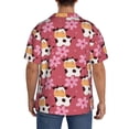 thumbnail image 3 of Rateoe Cow And Flower Print Mens Front Pocket Hawaiian Shirts Casual Shirts Short Sleeve Button Down Beach Tropical Shirts-Large, 3 of 5