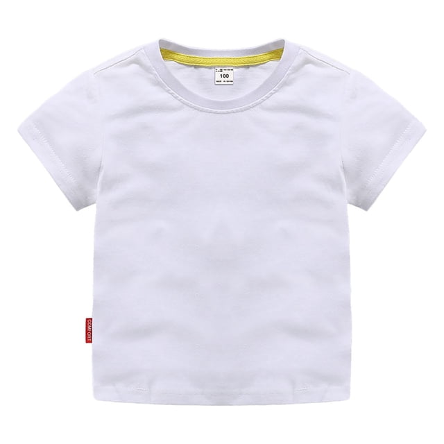 Hiiyo Big Boys Solid Short Sleeve Basic T Shirt Short Sleeve Crewneck Cotton T-Shirt